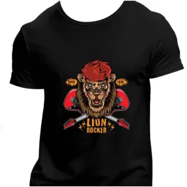 koszulka-meska-czarna-nadruk-lion-rocker-5xl