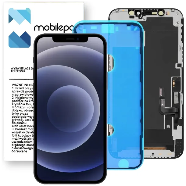 Wyświetlacz do iPhone 12 / 12 Pro LCD Ekran Ramka + Uszczelka Incell