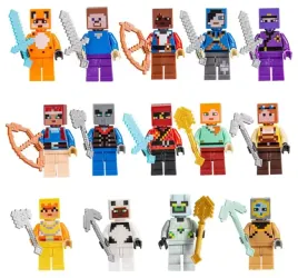 klocki-figurki-ludzik-minecraft-14-figurek-megazestaw-miecze-luki-maczugi