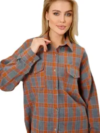 modna-koszula-damska-w-krate-kratka-z-kieszenia-modna-oversize-pomaranczowa