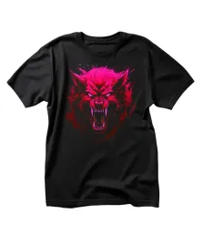koszulka-meska-czarna-nadruk-czerwony-wilk-rozmiar-3xl
