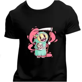 koszulka-meska-czarna-nadruk-kot-z-kosa-i-czaszka-4xl