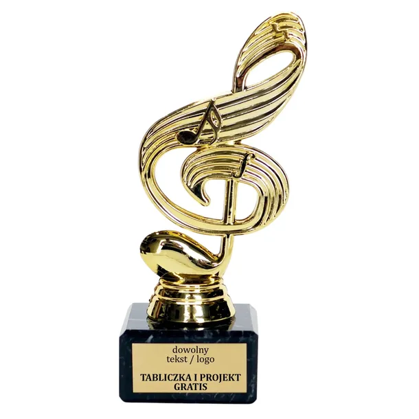 Statuetka Muzyka Grawer i Projekt Gratis 15cm Klucz wiolinowy