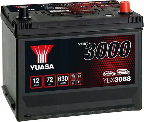 AKUMULATOR 12v YUASA YBX3068 72AH 630A P+ RADOM
