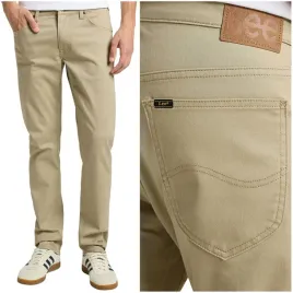 lee-daren-kansas-proste-bezowe-bawelniane-spodnie-materialowe-khaki-w32-l32
