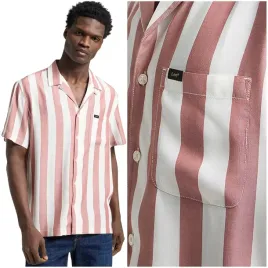 lee-resort-shirt-sepia-luzna-lekka-koszula-w-paski-krotki-rekaw-m