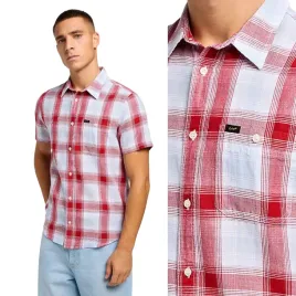 lee-ss-leesure-shirt-garnet-check-lniana-koszula-w-krate-krotki-rekaw-m