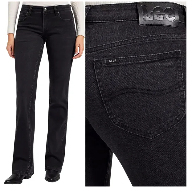 Lee JESSICA True Black rozszerzane niższe damskie spodnie jeansowe W29 L33