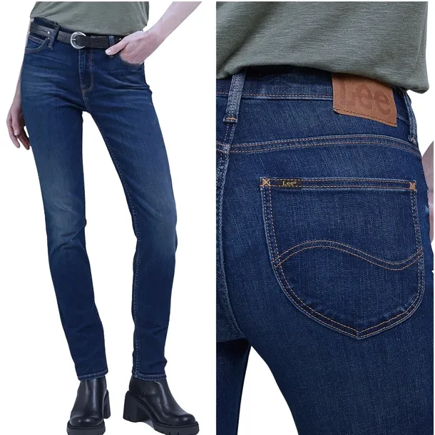 Lee ELLY slim Night Sky dopasowane damskie proste spodnie jeansowe W30 L31