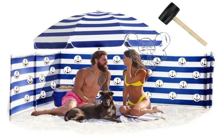 PARAWAN 12M + PARASOL 160cm + MŁOTEK NAVY kotwice