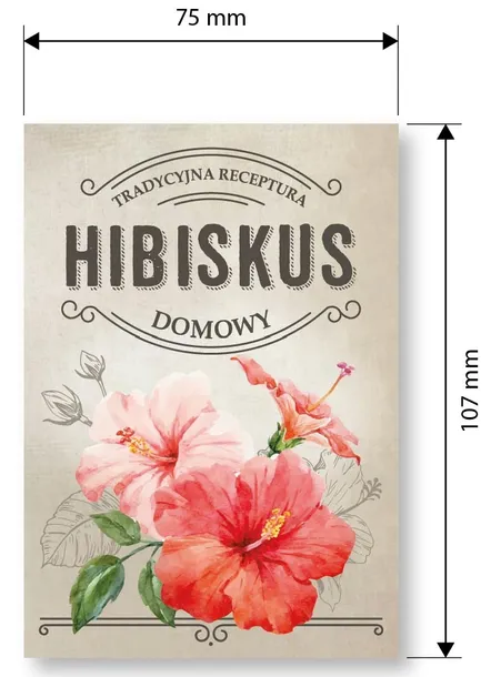2 sztuki naklejki 75x107 nalewka domowa HIBISKUS