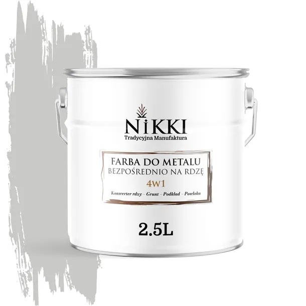 FARBA DO METALU PROSTO NA RDZĘ OCYNK 4w1 SZARY MLECZNY RAL 7047 MAT 2.5L
