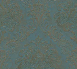 tapeta-na-sciane-barokowe-ornamenty-turkus-i-zloto