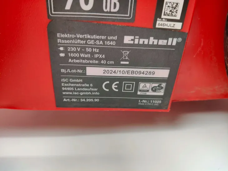 aerator-wertykulator-einhell-40-cm-1600-w-stan-powystawowy-produkt-wprowadzony-do-obrotu-na-terenie-ue-przed-13-12-2024-nie