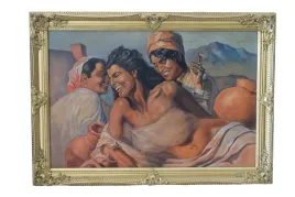 adam-styka-trzy-kobiety-orientalna-scena-obraz-olejny-rama-zlota