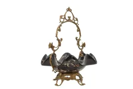 patera-porcelanowy-koszyk-czarny-porcelana-braz-sygnowany-zardiniera