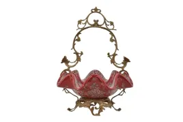 patera-porcelanowy-koszyk-czerwony-porcelana-braz-sygnowany-zardiniera
