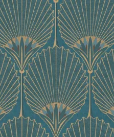 tapeta-art-deco-w-zlote-wachlarze-turkusowe-tlo