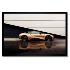 plakaty-w-ramie-60x40-zlote-bmw-samochod-auto