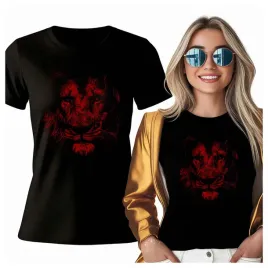 tshirt-lew-czerwony-portret-dziki-kot-dzikosc-dziki-styl