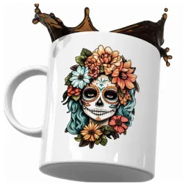 kubek-catrina-kobieta-z-kwiatami-czaszka-meksykanska