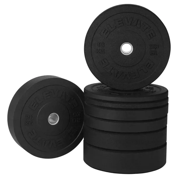 ZESTAW OBCIĄŻEŃ OLIMPIJSKICH BUMPERY 100kg GUMOWE OBCIĄŻENIA TALERZ ELEVATE