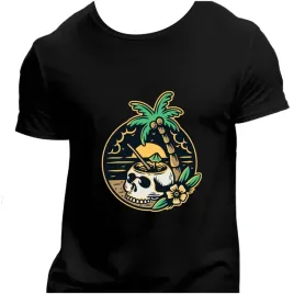 koszulka-meska-czarna-nadruk-czaszka-na-plazy-3xl