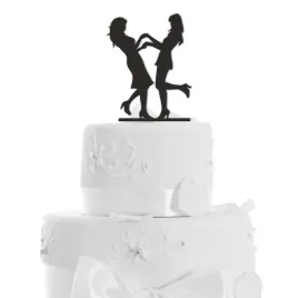 dekoracja-na-tort-topper-para-mloda-dwie-tanczace-panie-czarny-1