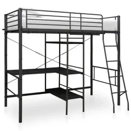 vidaxl-rama-lozka-pietrowego-z-biurkiem-czarna-metalowa-90-x-200-cm