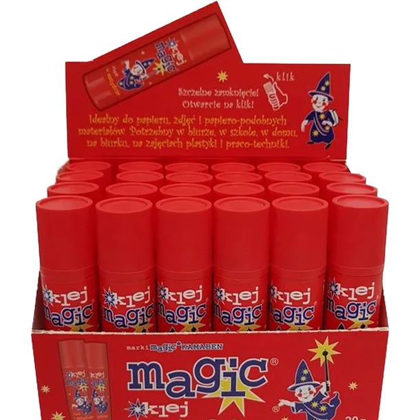 KLEJ MAGIC W SZTYFCIE SZKOLNY BIUROWY BARDZO MOCNY 20G 24 sztuki ZESTAW