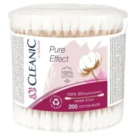cleanic-patyczki-pudelko-okragle-pure-effect-200sz