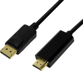 kabel-logilink-displayport-do-hdmi-1m-4k-czarny-blyszczacy