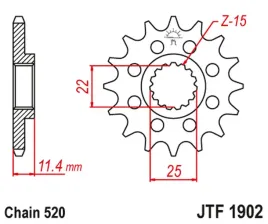zebatka-przednia-jt-jtf1902-15rb-z-guma-ktm-lc4-400-600-620-640-690-stalowa
