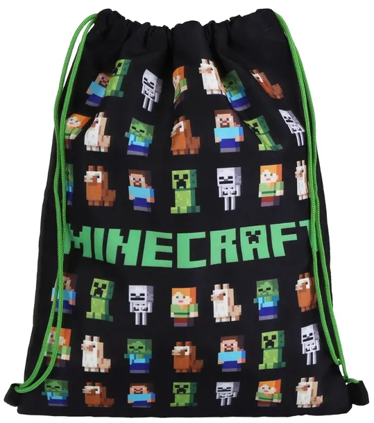 worek-na-buty-minecraft-kolor-czarny-wielokolorowy-odcienie-zieleni