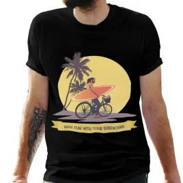 koszulka-czarna-meska-z-nadrukiem-dobra-zabawa-z-deska-surfingowa-xl