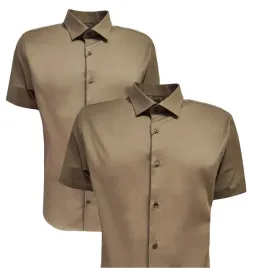 koszula-meska-gladka-z-krotkim-rekawem-bawelna-braz-3xl