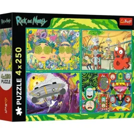 puzzle-4x250-zakrecony-swiat-ricka-i-morty-ego-trefl