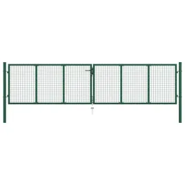 vidaxl-brama-ogrodzeniowa-z-siatki-stalowa-390-x-75-cm-zielona