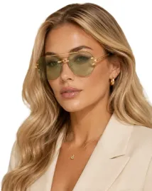 okulary-przeciwsloneczne-zlote-zielone-bez-ramkowe-pilotki-uv400-unisex