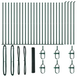 vidaxl-ogrodzenie-heksagonalne-zielone-12x50-m-stal-slupki-ogrodzeniowe-v
