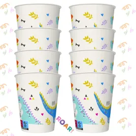 kubki-papierowe-do-napojow-dinozaury-impreza-urodzinowa-250ml-8-sztuk