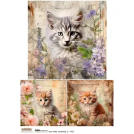 papier-ryzowy-a4-scraplove-cat-junk-journal-2-koty-kwiaty