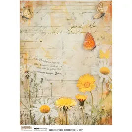 papier-ryzowy-a4-scraplove-yellow-spring-background-5-kwiaty-laka-motyle
