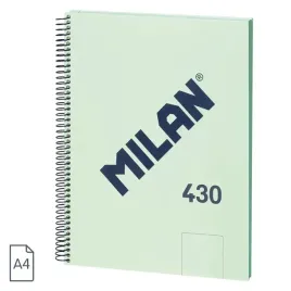zeszyt-notes-na-spirali-a4-milan-gladki-80-kartek-hit-zielony