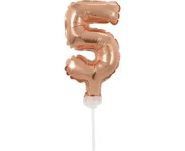 balon-foliowy-na-patyczku-13cm-godan-cyfra-5-rozowo-zloty