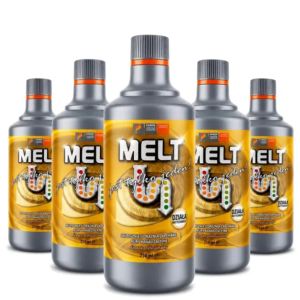 MELT Mocny Środek Do Udrażniania Rur Kanalizacji Syfonów Odpływów WC 750 ml