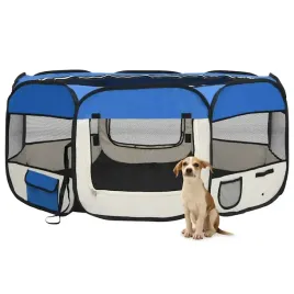 skladany-kojec-dla-psa-z-torba-niebieski-145x145x61-cm
