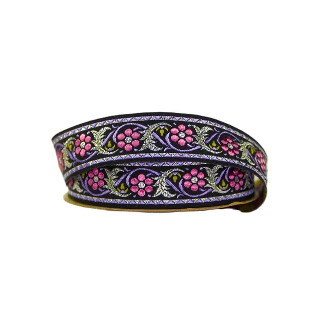 Taśma żakardowa - 22904 v3 - niebiesko różowa - 2,2 cm