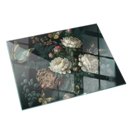 szklana-hartowana-podkladka-pod-kominek-kwiatowy-wzor-z-motylami-60x40-cm