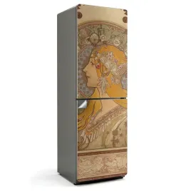 naklejka-na-lodowke-do-domu-samoprzylepna-alfons-mucha-portret-kobiety